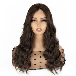 20” wavy hair topper - chocolate brown - NEW